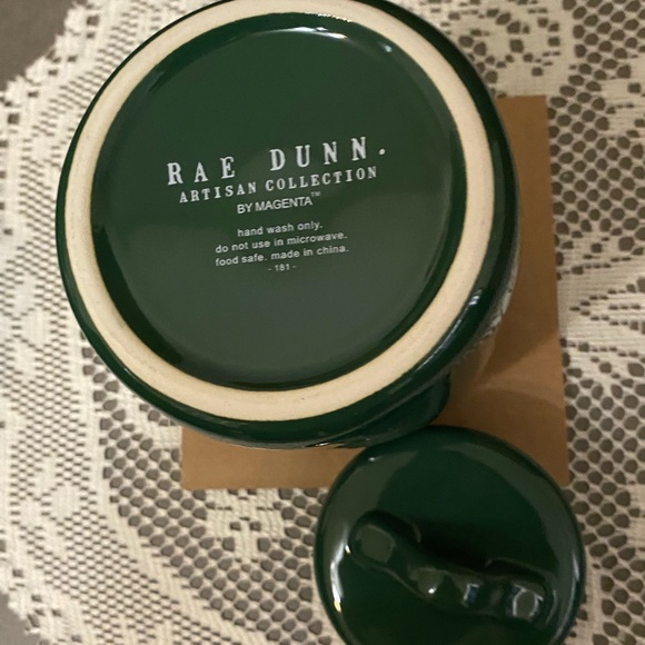 Rae Dunn Lucky Dog canister green with gold letters. - Picture 7 of 7